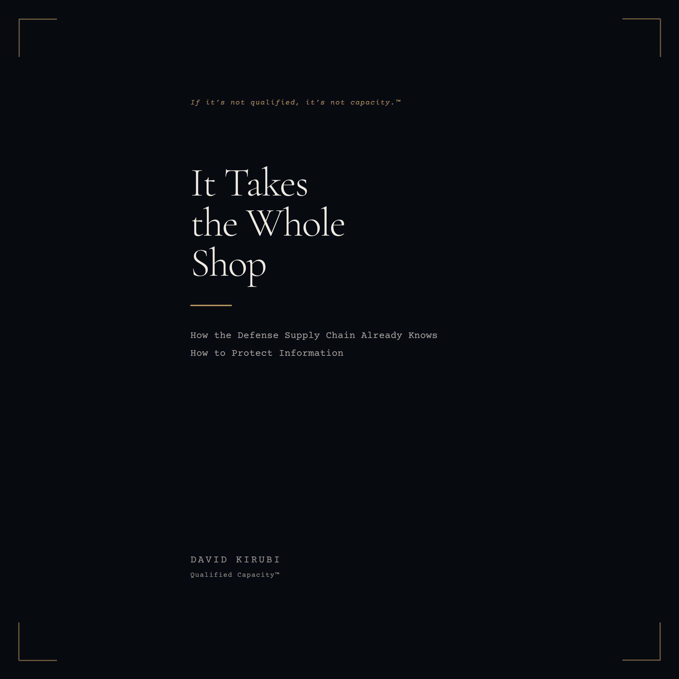 It Takes the Whole Shop — book cover